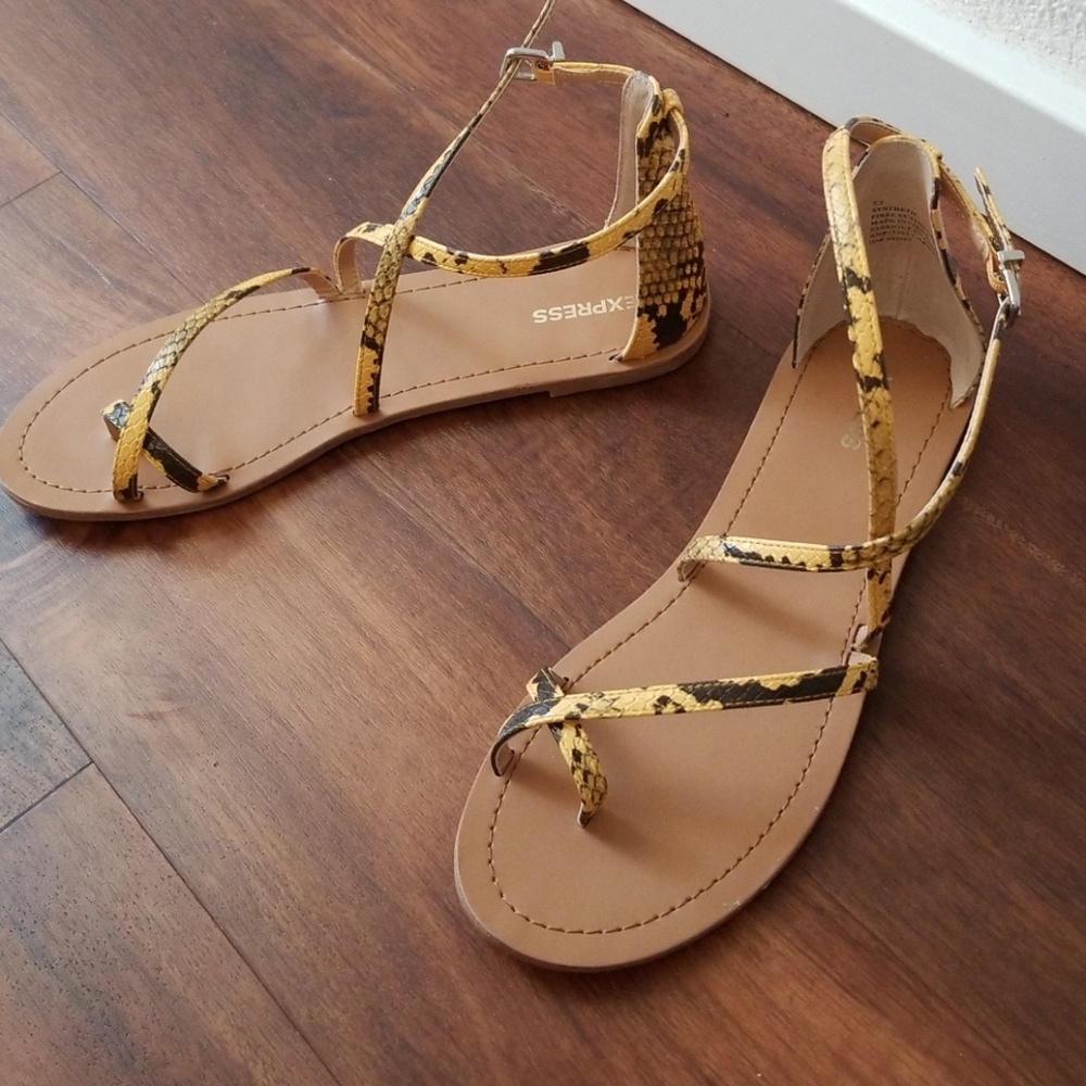 Express faux snake skin sandals